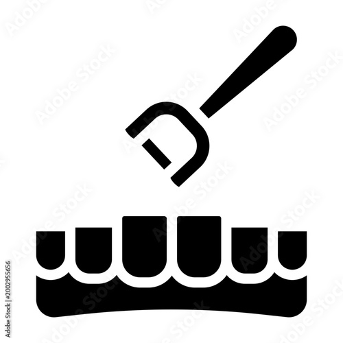 Tooth Floss Vector Glyph Icon Design