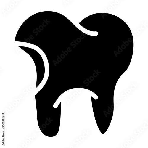 Tooth Broken Vector Glyph Icon Design