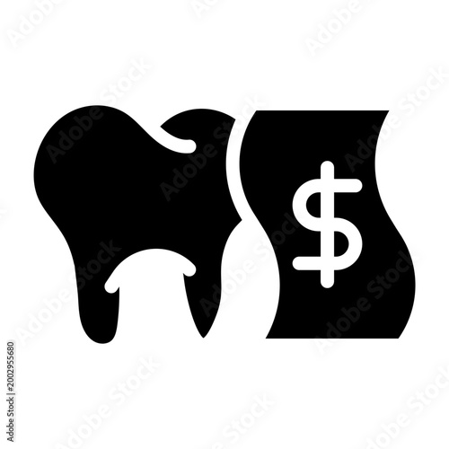 Dental Payment Vector Glyph Icon Design
