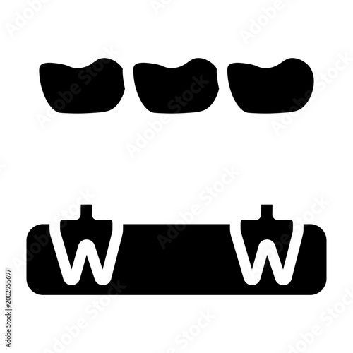Dental Bridge Vector Glyph Icon Design