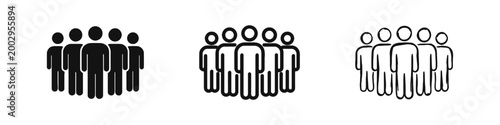 Photos Crowd of People Icons - Team and Community Symbols in Solid, Outline, and Hand-D