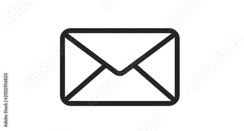 Canvastavla mail icon vector illustration, flat envelope symbol design, email communication