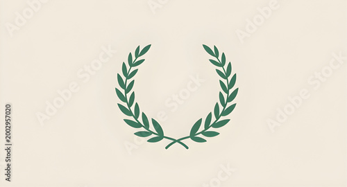 Konstfotografi green laurel wreath illustration, victory achievement symbol vector, award emble