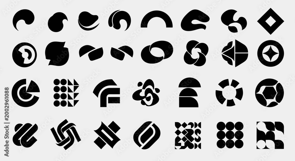 Fototapeta premium Collection of various geometric shapes icons.