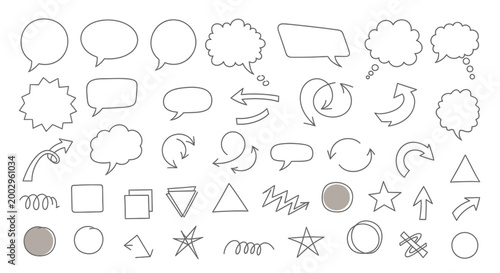 Foto Collection of various speech bubbles icons.