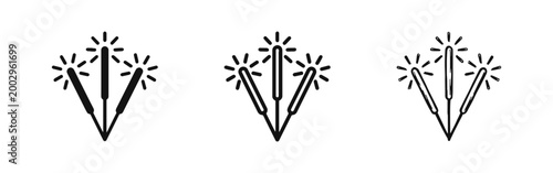 Festive Sparklers Celebration Icon Set