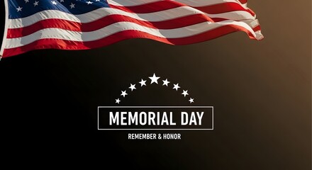 Red white and blue american flag memorial day banner