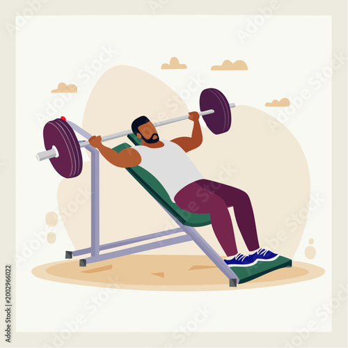 Man doing incline bench press with barbell
