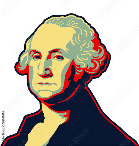American Founding Father Portrait Vector Illustration 