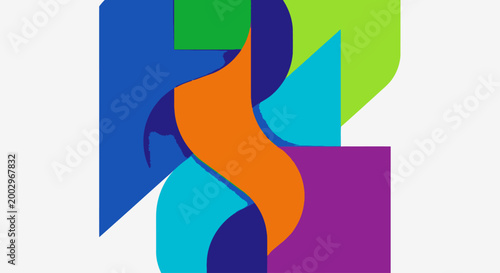 Colorful geometric shapes design element.