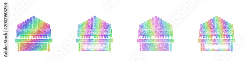 Rainbow sketch organ icon design set