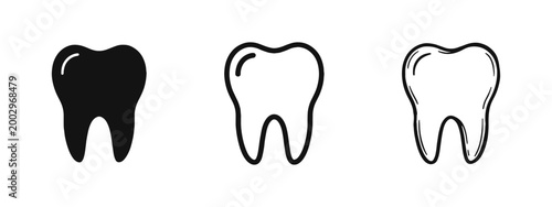 Human tooth icon set for dentistry and oral health care concept