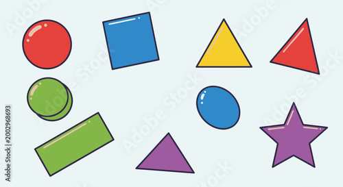Free Download Colorful Geometric Shapes Set for Educational Design - GFXLoad