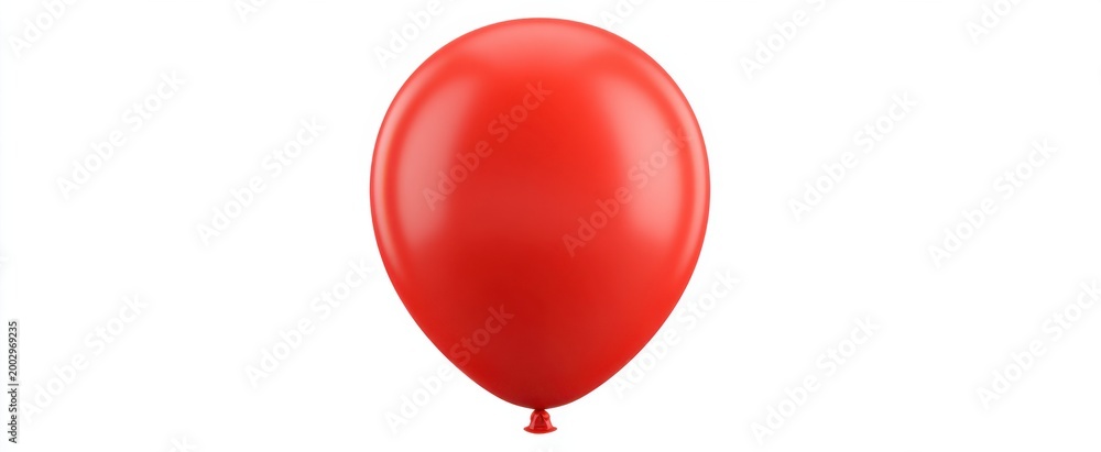 Fototapeta premium Bright red balloon on white backdrop festive decoration for anniversary celebration and event design.