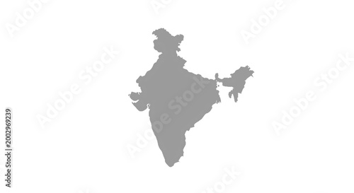 Gray halftone map of india on white background