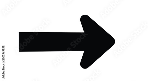 Slika na platnu Simple black arrow vector graphic design element showing a bold forward pointing