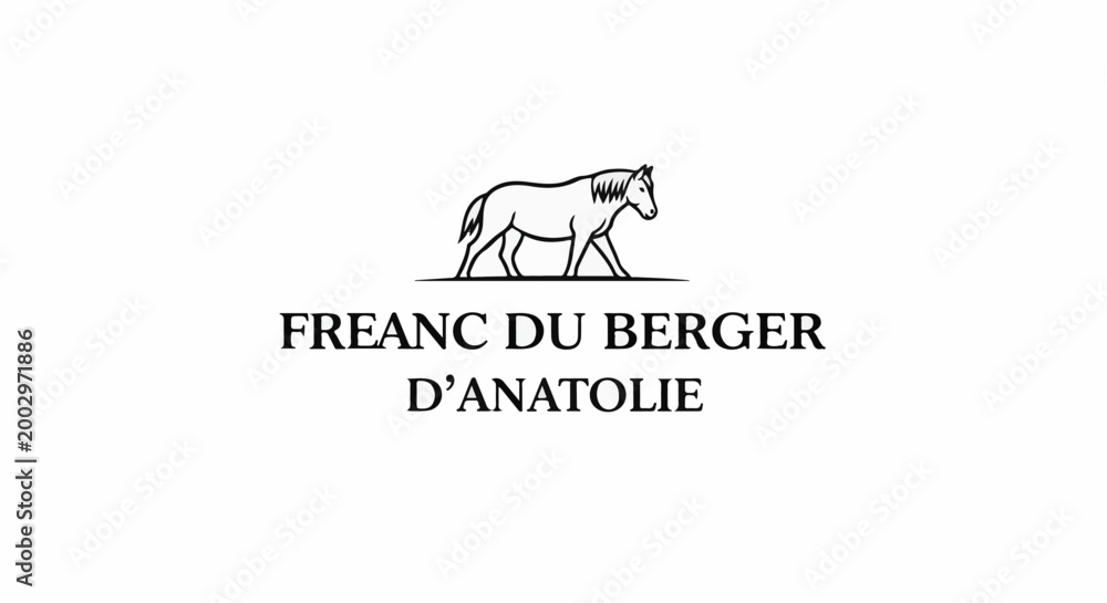 Fototapeta premium Stylized horse and text