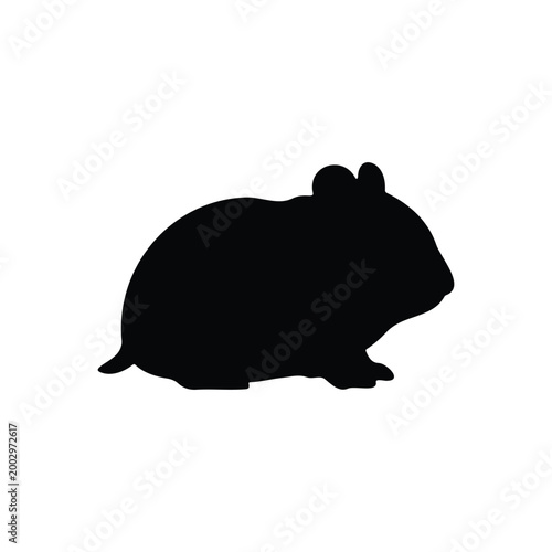 Hamster silhouette icon vector flat design.