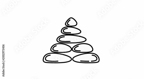 Stacked smooth river stones forming a pyramid shape