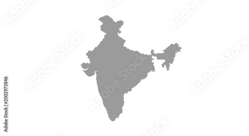 Halftone map of india, gray on white background