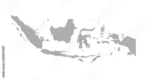 Halftone map of indonesia, gray on white background