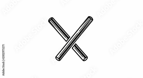 Stylized cross-section of two ribbed cylindrical objects