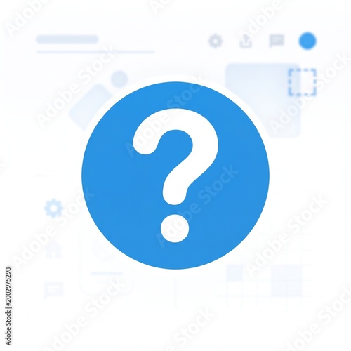 Fotografie Question mark icon, modern 2D flat vector