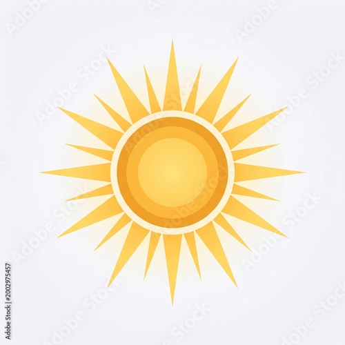 Sun icon, premium 2D flat vector