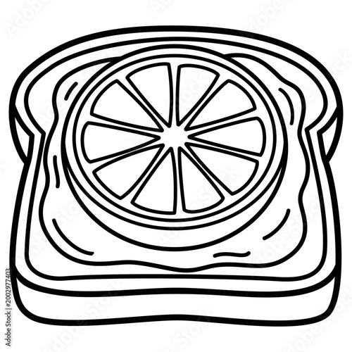 Orange on Toast Vector Illustration 