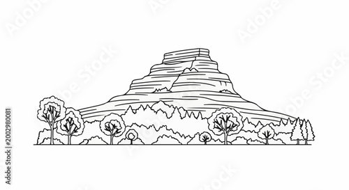 A striking mesa, a symbol of the wild, stands against a stark sky