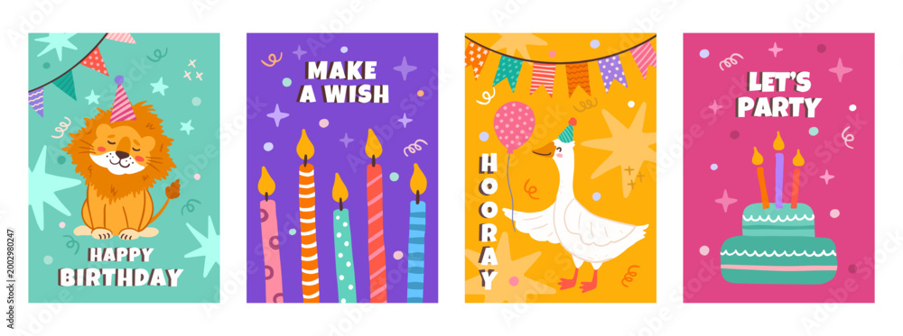 Fototapeta premium birthday card set 26-02