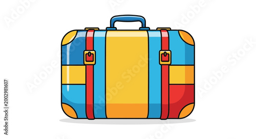 Retro Travel Suitcase Icon