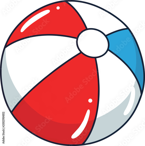 Inflatable Beach Ball Vector Illustration for Summer Vacation Fun