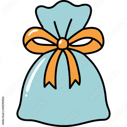 Cute Blue Gift Bag Illustration