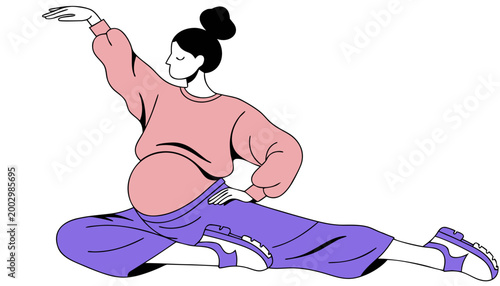 Active Lifestyle and Mindful Body Movement Illustration.eps