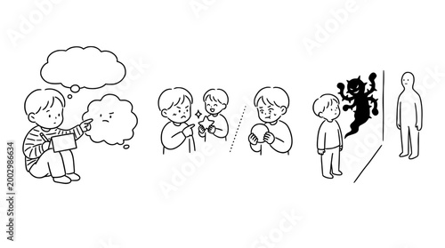 Young Boy with Creative Imagination and Ideas