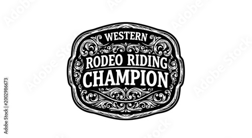 Western Rodeo Riding Champion Belt Buckle Emblem