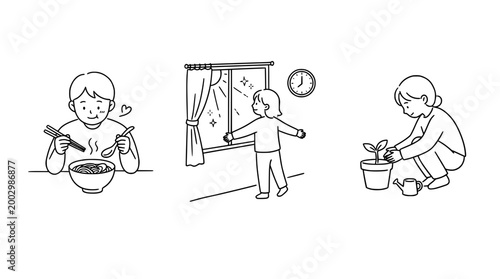 Mindfulness and Nourishment: A Daily Routine Scene