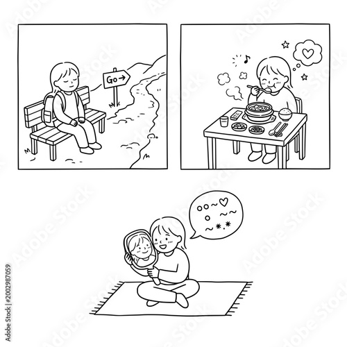 Child Reflecting on Thoughts Alone and Together