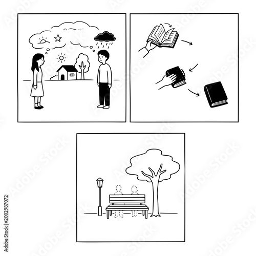 Friendship in Nature with a Sunny Overcast Sky