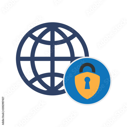 Global Security Protection Lock Icon