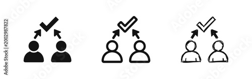 Consensus and Group Selection Icon Set - Team Agreement