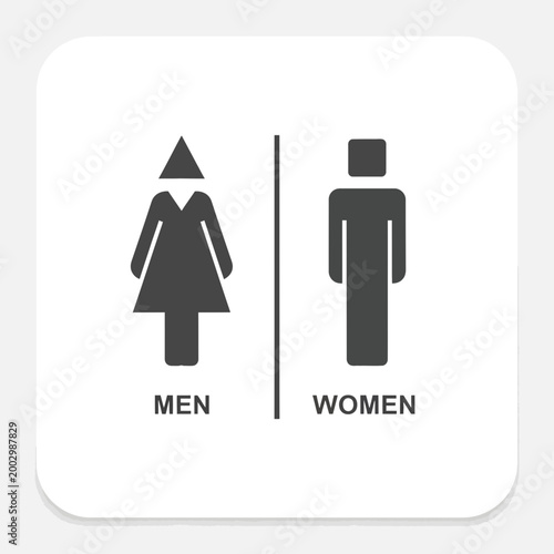 Gender neutral restroom sign icons for men and women