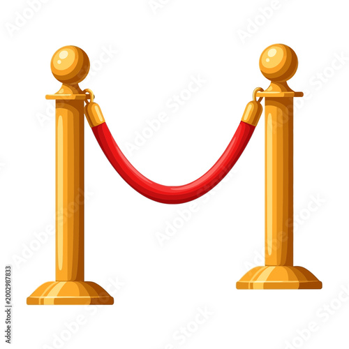 Golden stanchions with red velvet rope barrier