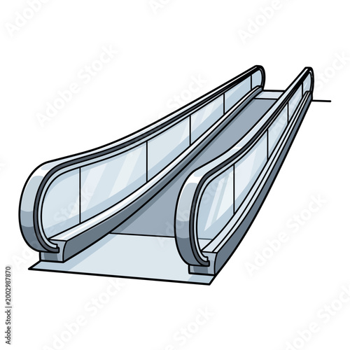 Modern escalator illustration