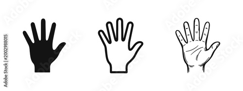 Human Hand Palm and Gesture Icon Set