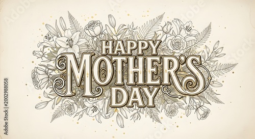 Happy Mother's Day card with floral design and elegant text