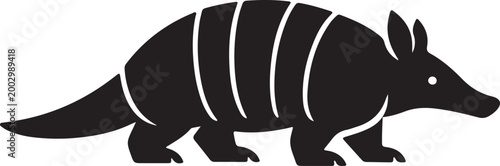 Armadillo Silhouette: A striking silhouette of an armadillo, meticulously crafted, embodies strength and resilience, representing a unique creature.