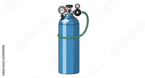 Obraz na plátně Industrial Gas Cylinder with Valve and Hose.