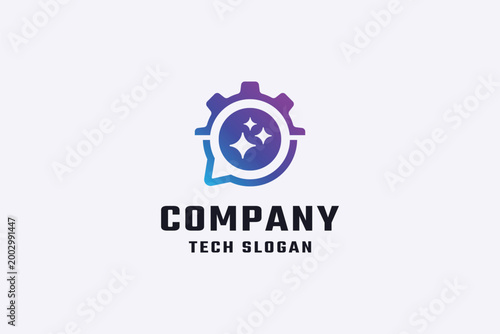 Modern AI Chat Tech Logo Template
